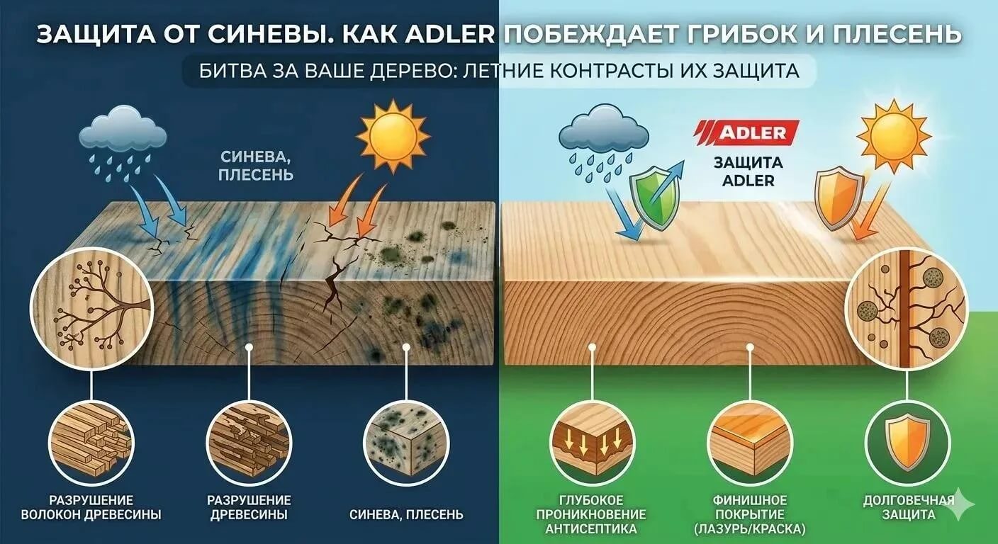 Как победить грибок и плесень на деревянном фасаде